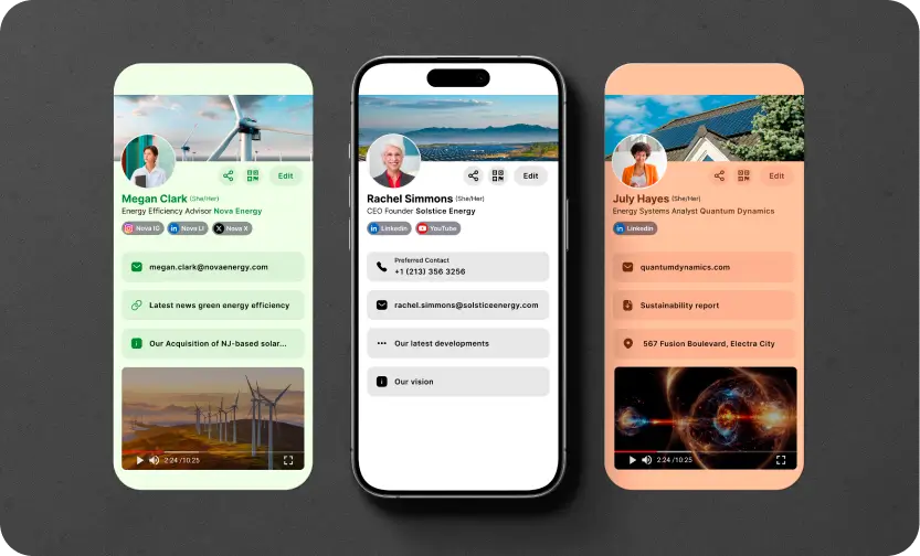 digital business cards for energy and utilities