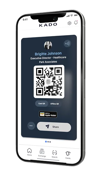 QR business card left phone