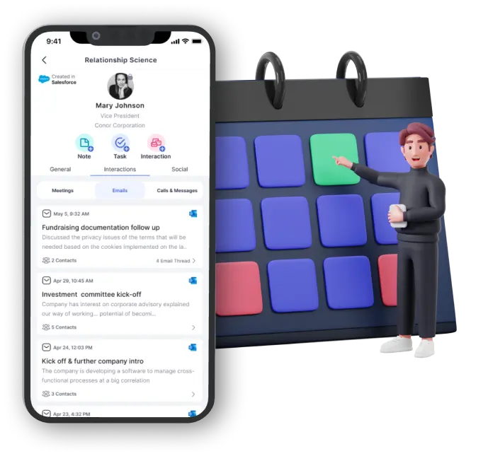 kado app with email and meetings tracker